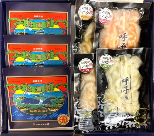 CAS-03　松浦漬小箱とお刺身いか４種セット