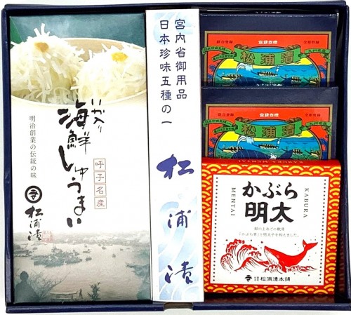 KIK-4　松浦漬小箱・かぶら明太・いか入り海鮮しゅうまい詰合せ